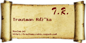 Trautman Réka névjegykártya