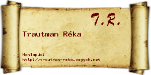 Trautman Réka névjegykártya